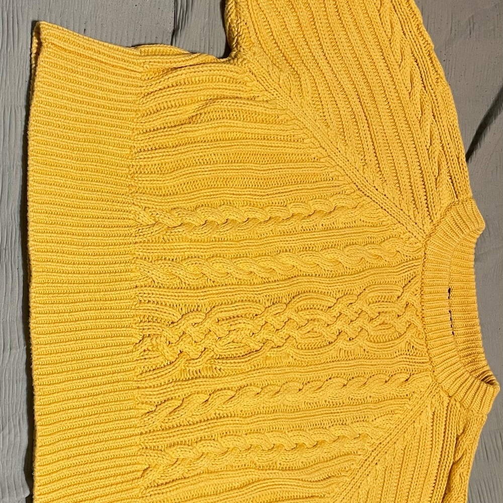 Yellow Cable Knit Sweater